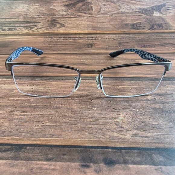 Ray-Ban RB8412 Men's Gunmetal Black Carbon Fiber Half Rim Glasses FRAMES ONLY - Picture 1 of 9